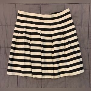 Gianni Bini Black and White Striped Skater Skirt